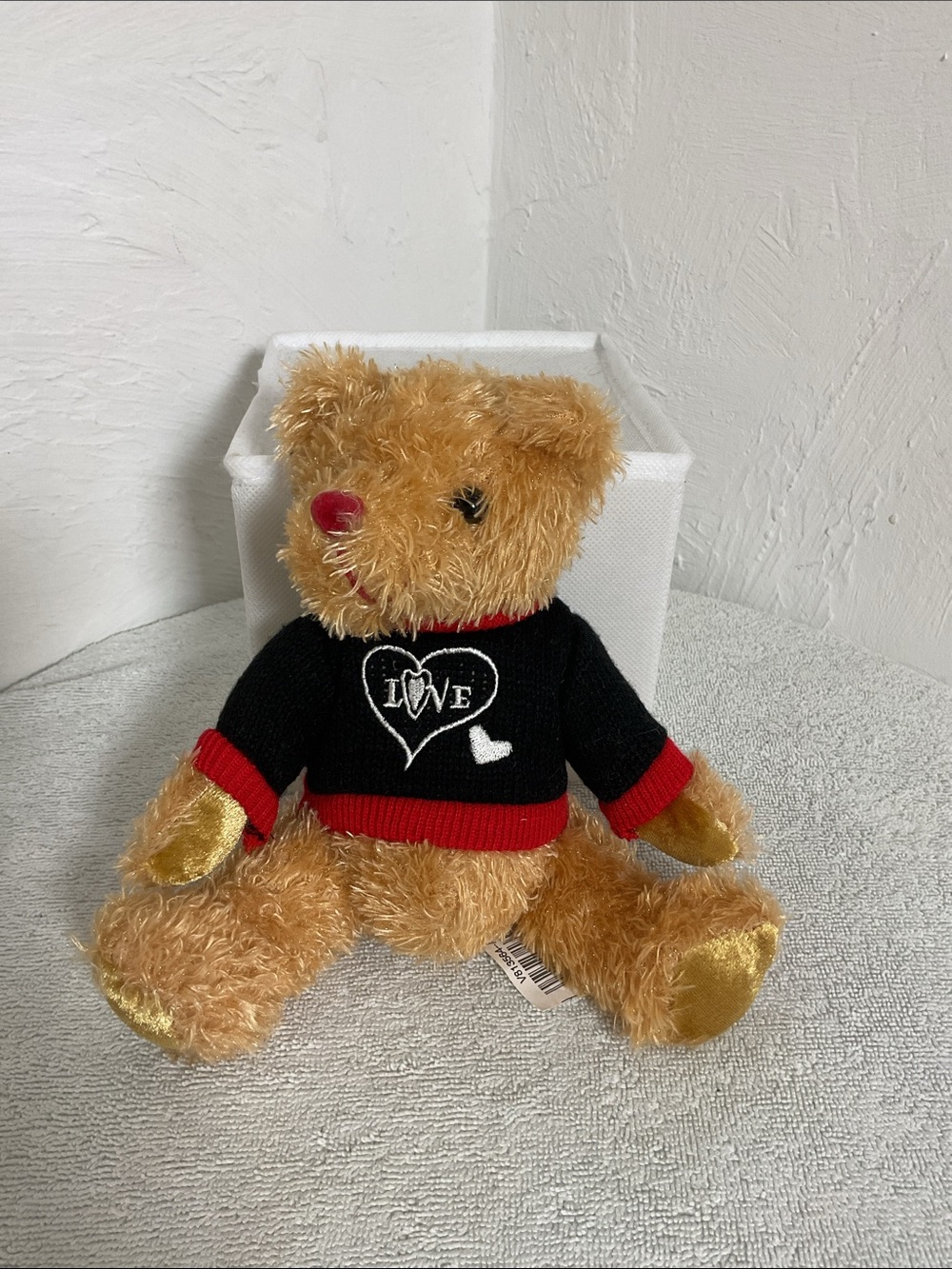 Dan Dee Collector’s Choice Valentine Teddy Bear Love Knit Sweater Gold Paws